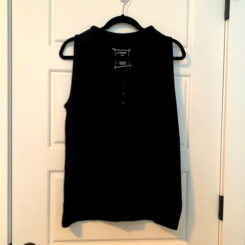 Lane Bryant Black Sleeveless Polo
